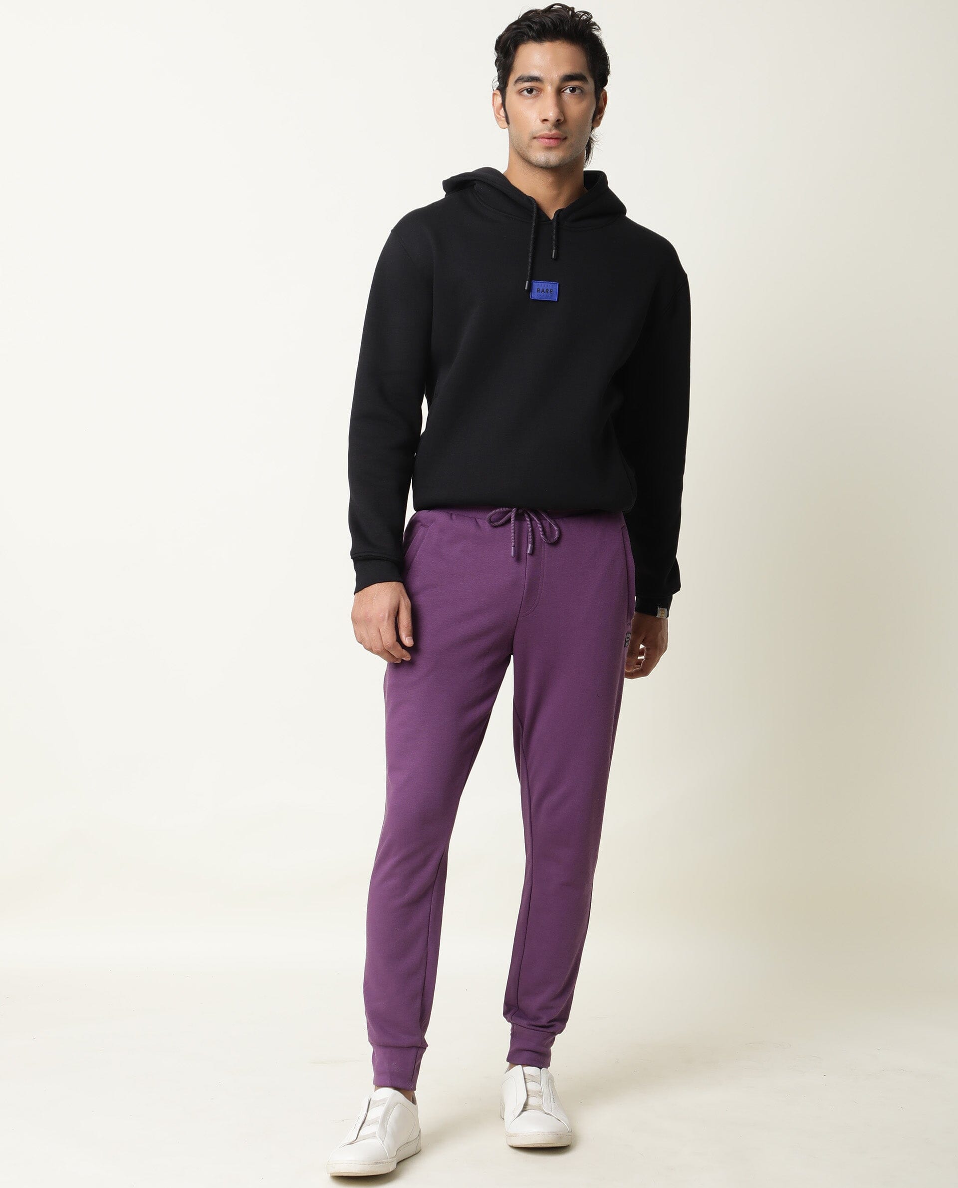 Rosaline by Zivame Purple Relaxed Fit Mid Rise Track Pants